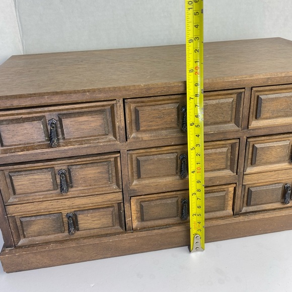 Vintage Wooden Mele Jewelry Box Dresser Large 7 Drawers Made Japan Mid Century - Picture 7 of 15